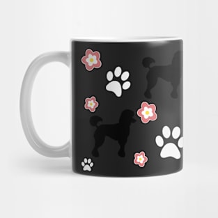 Black Poodle Dog Gifts, on Blue Mug